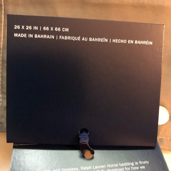 Ralph Lauren One European Sham Organic Sateen Border Graphite Gray New - Picture 9 of 10